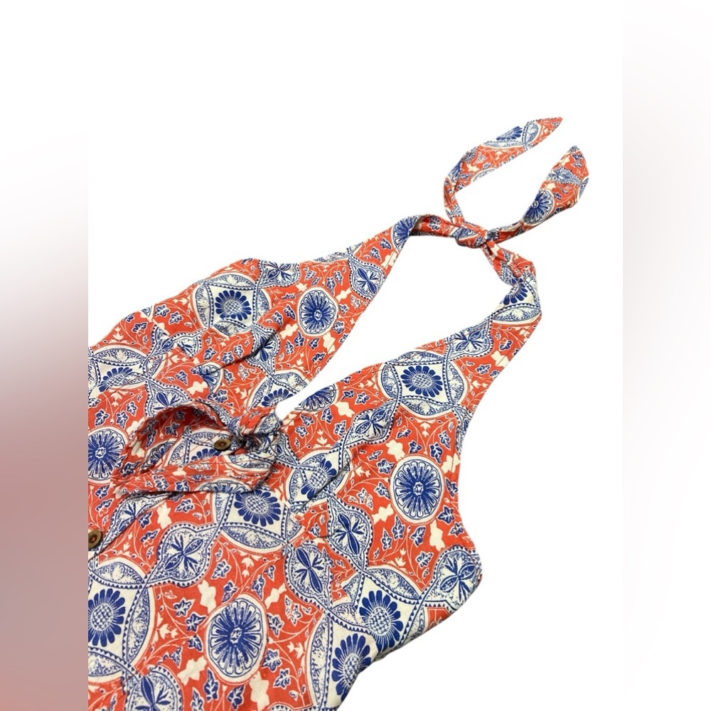 Maeve Anthropologie blue and red halter mini dress - Picture 4 of 6